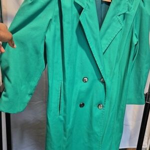 Teal Double-Breasted Women's Coat